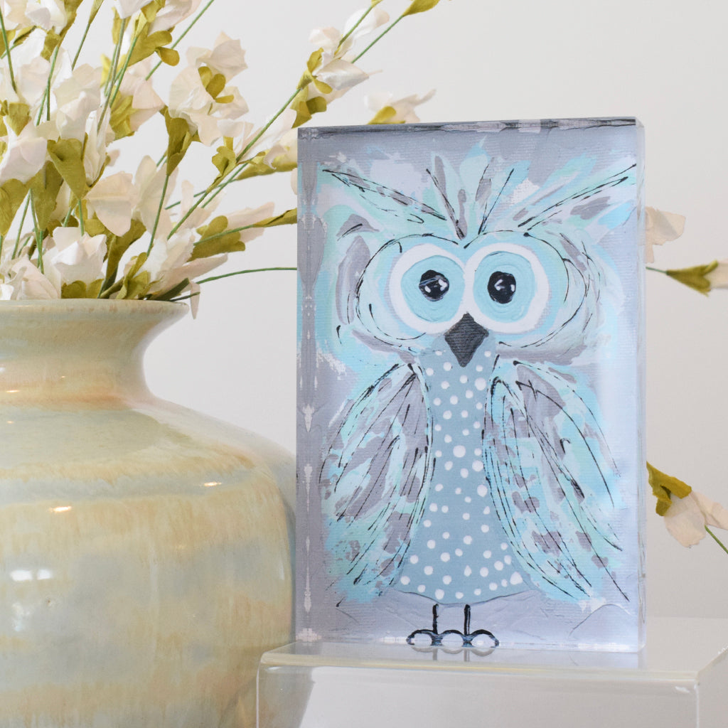 4x6 Acrylic Block- Owl - TheMississippiGiftCompany.com
