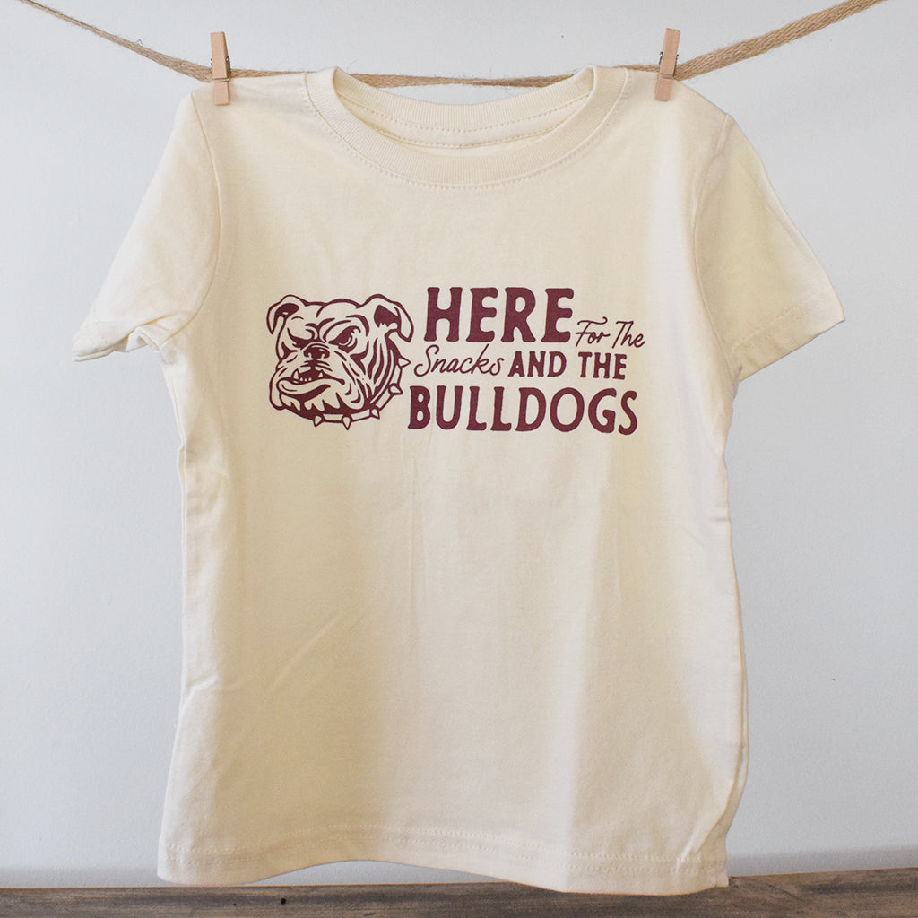 Snacks and Bulldogs Kid's Tee - TheMississippiGiftCompany.com