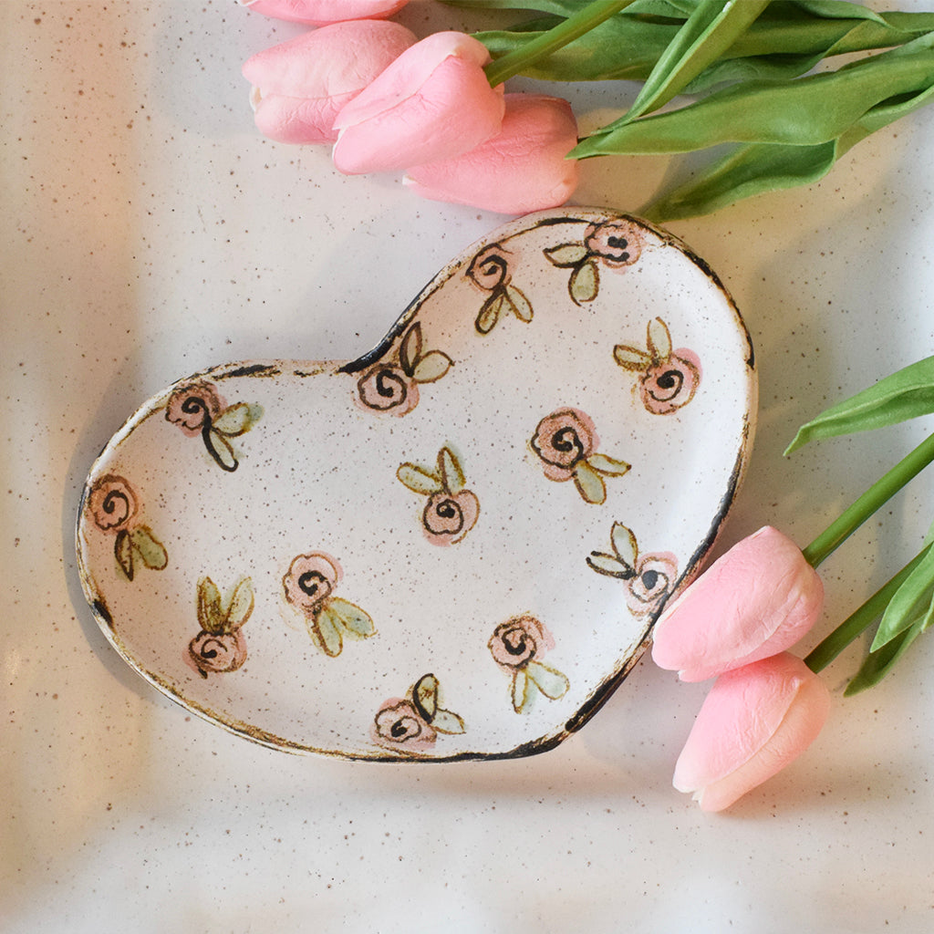 Floral Heart Dish - TheMississippiGiftCompany.com