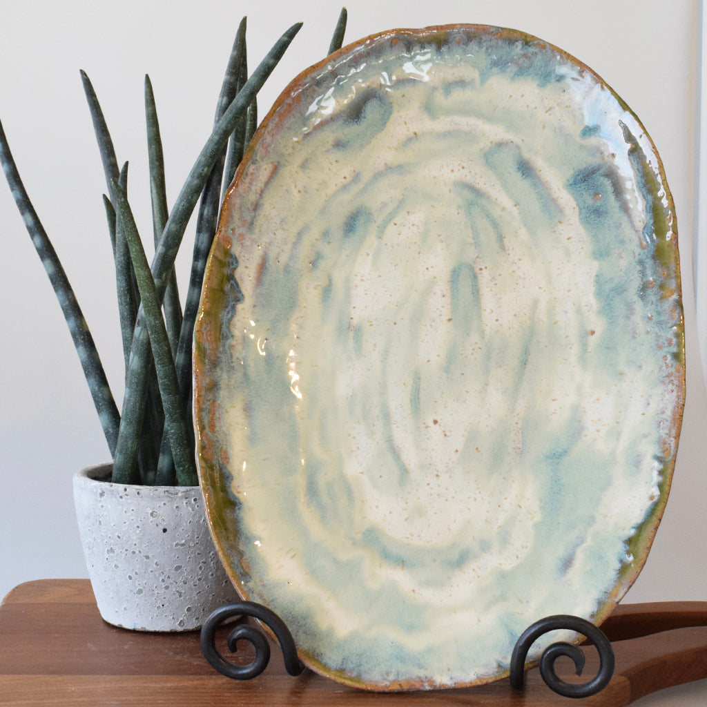 Oval Sandwich Platter-Seaside - TheMississippiGiftCompany.com