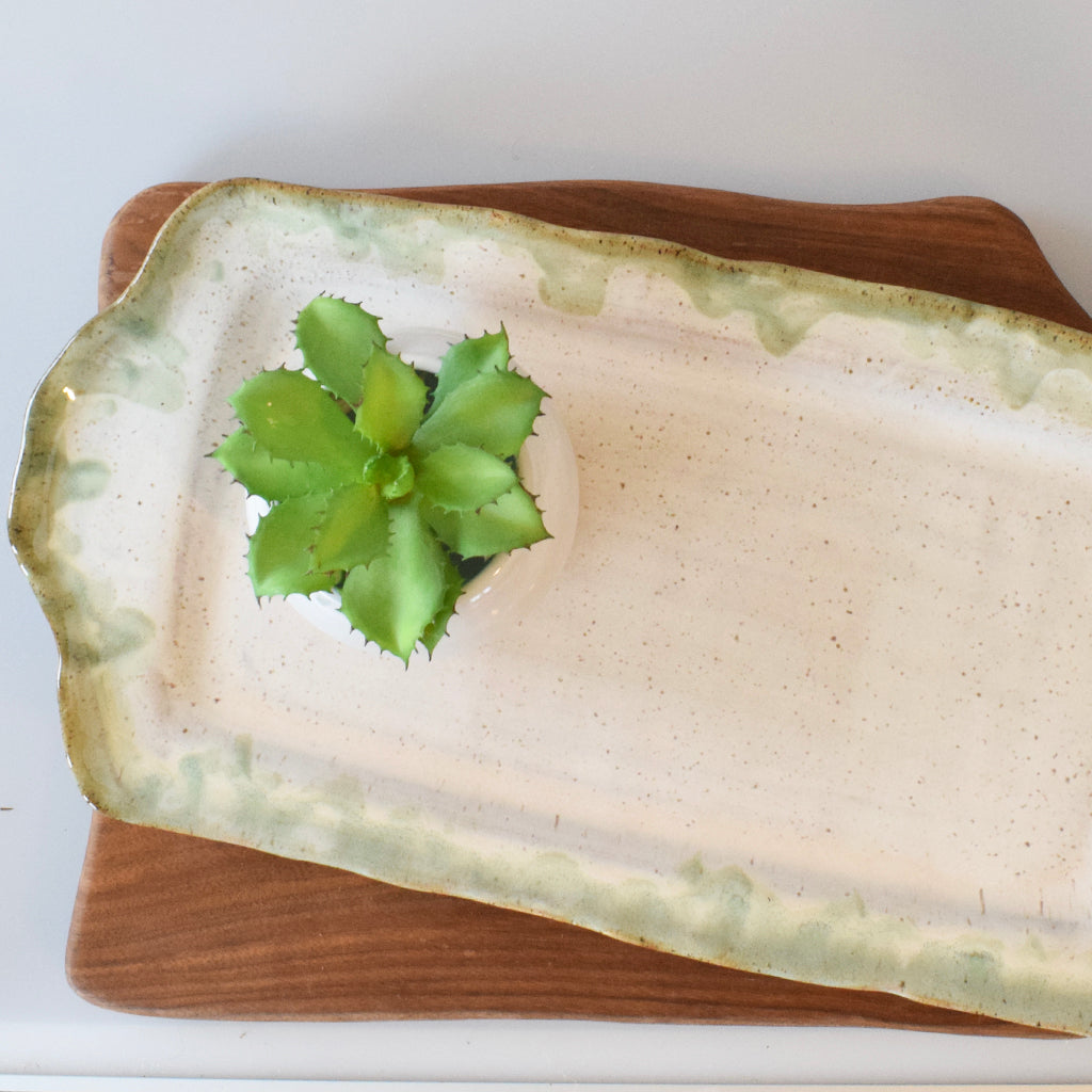 Rectangle Tray with Handles - Matcha - TheMississippiGiftCompany.com