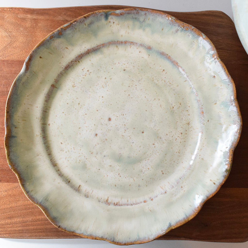 Rimmed Round Dinner Plate-Seaside - TheMississippiGiftCompany.com