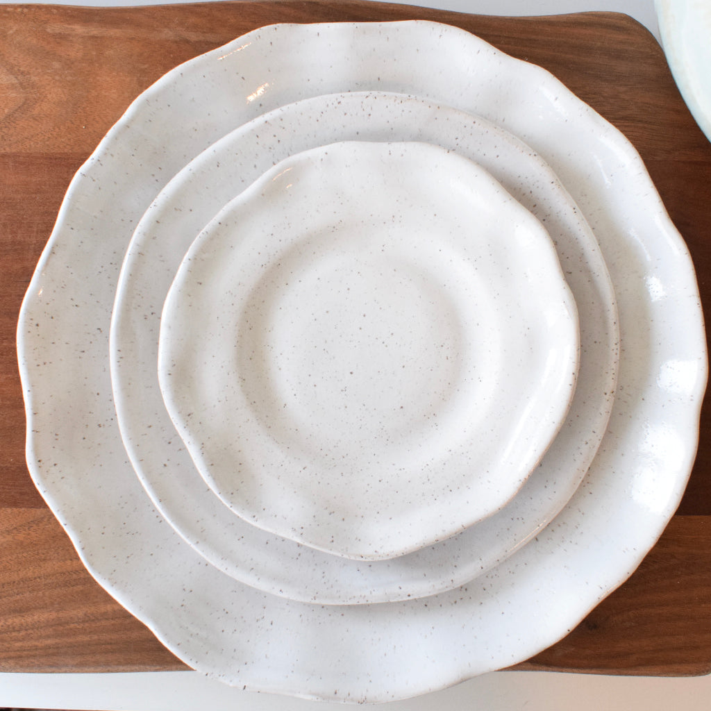 Farmhouse Round Salad Plate-Simply White - TheMississippiGiftCompany.com