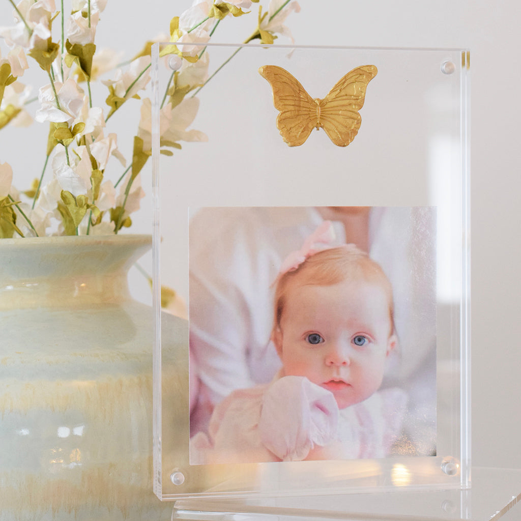 Wax Butterfly Acrylic Frame - TheMississippiGiftCompany.com