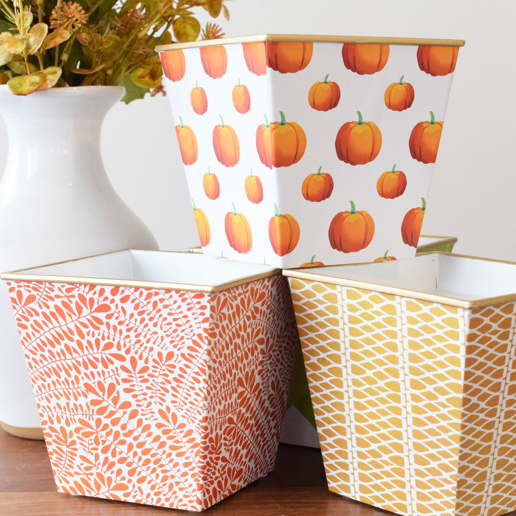 Orange Garden Patterned Candle - TheMississippiGiftCompany.com