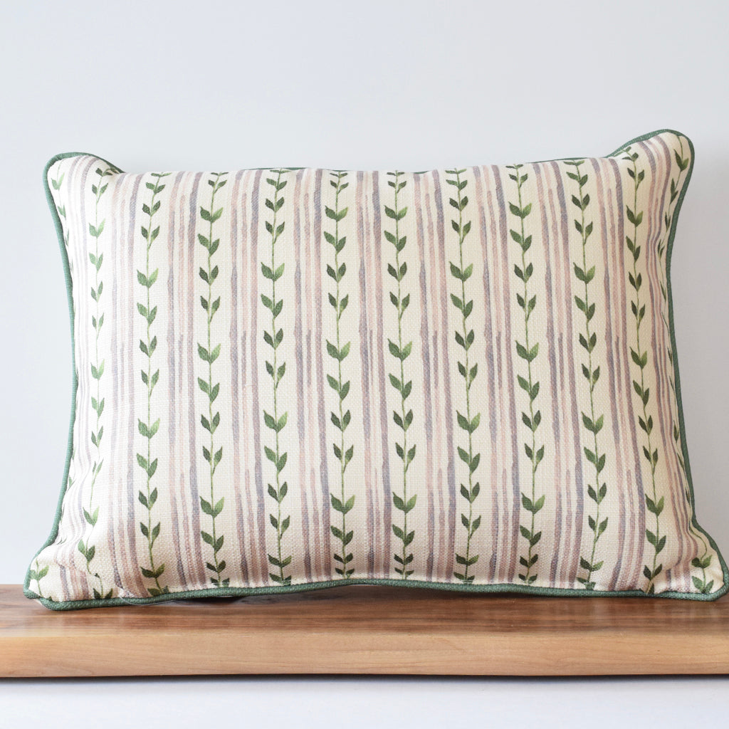 Greenery Stripe Rectangle Pillow - TheMississippiGiftCompany.com