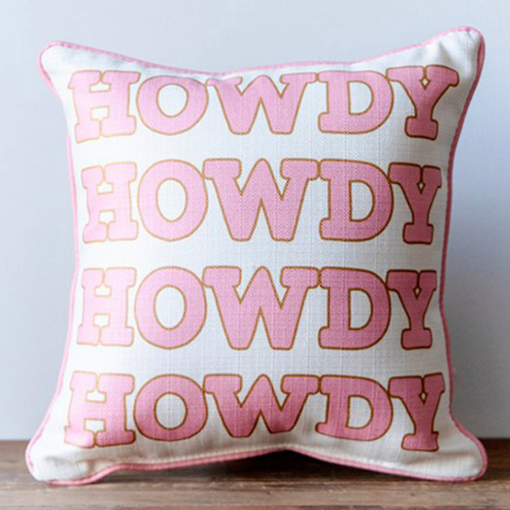 Howdy Square Pillow - TheMississippiGiftCompany.com