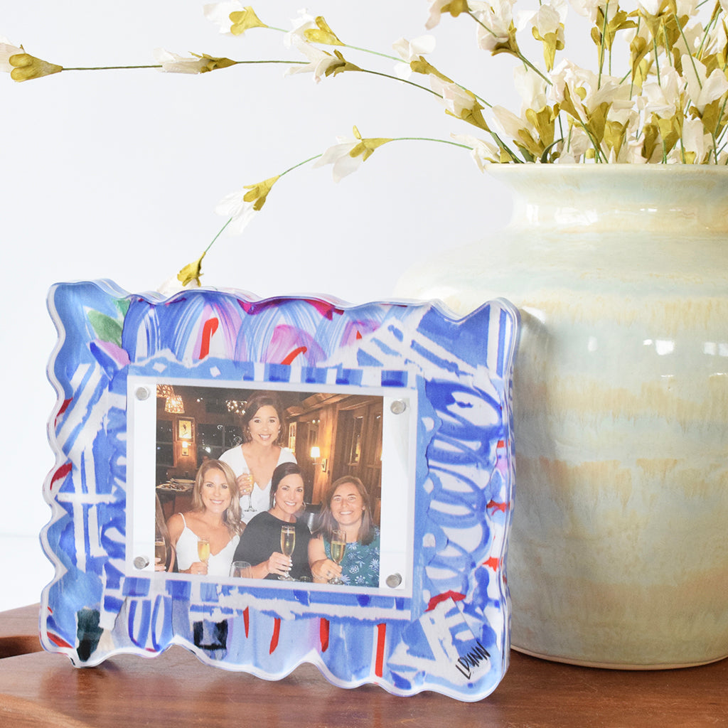 Blue Whimsy Acrylic Frame - TheMississippiGiftCompany.com