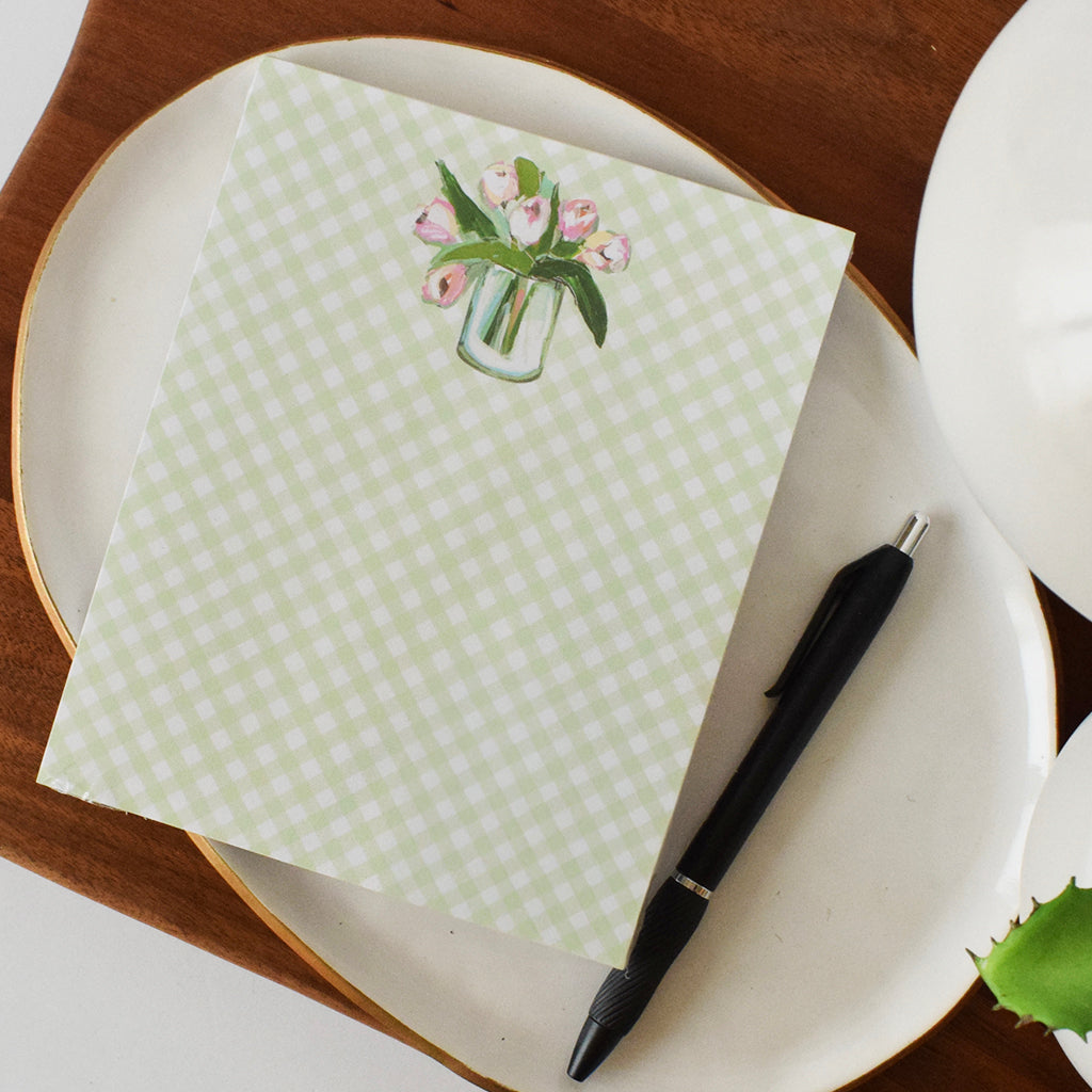 Tulip Gingham Notepad | Mississippi made product handcrafted by local ...