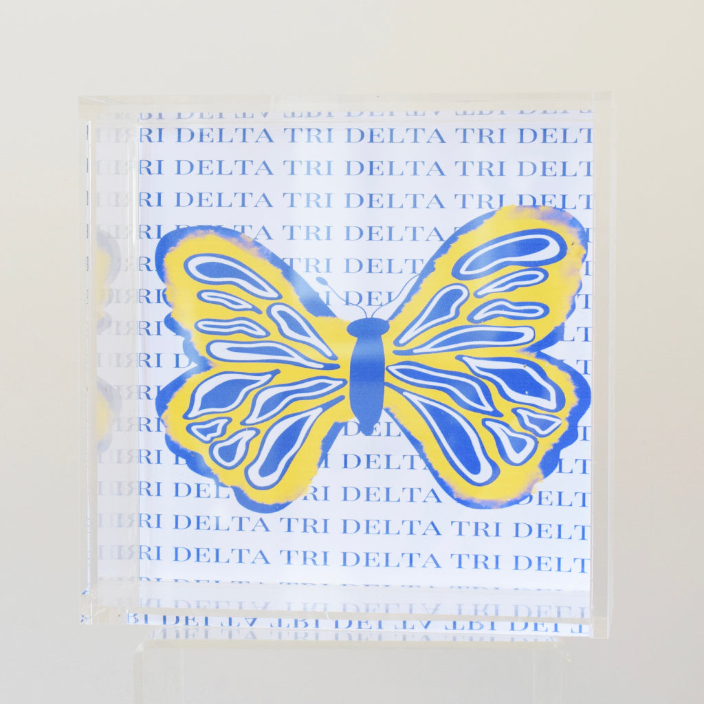 Tri Delta Butterfly Acrylic Tray - TheMississippiGiftCompany.com