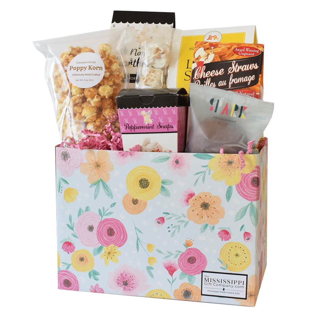 Large Floral Mint Gift Box - TheMississippiGiftCompany.com