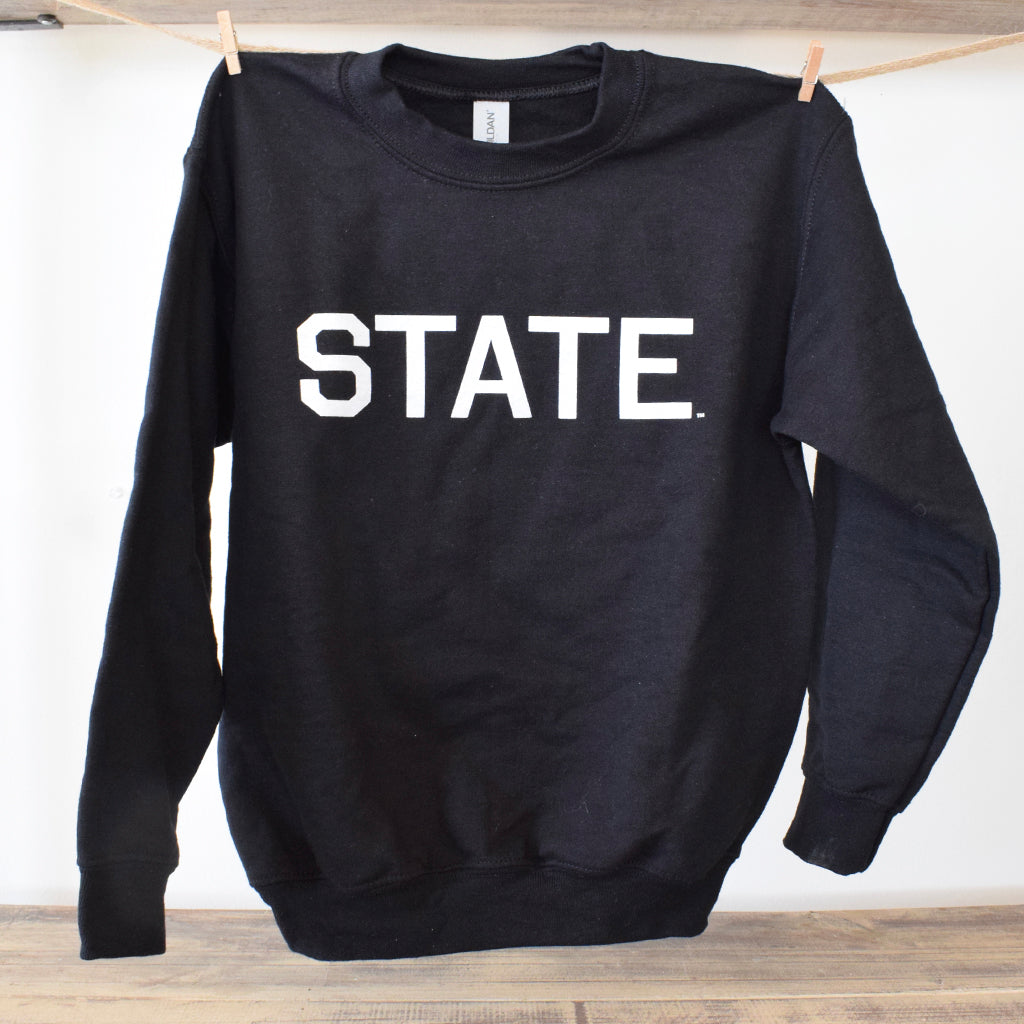Youth STATE Sweatshirt Black - TheMississippiGiftCompany.com