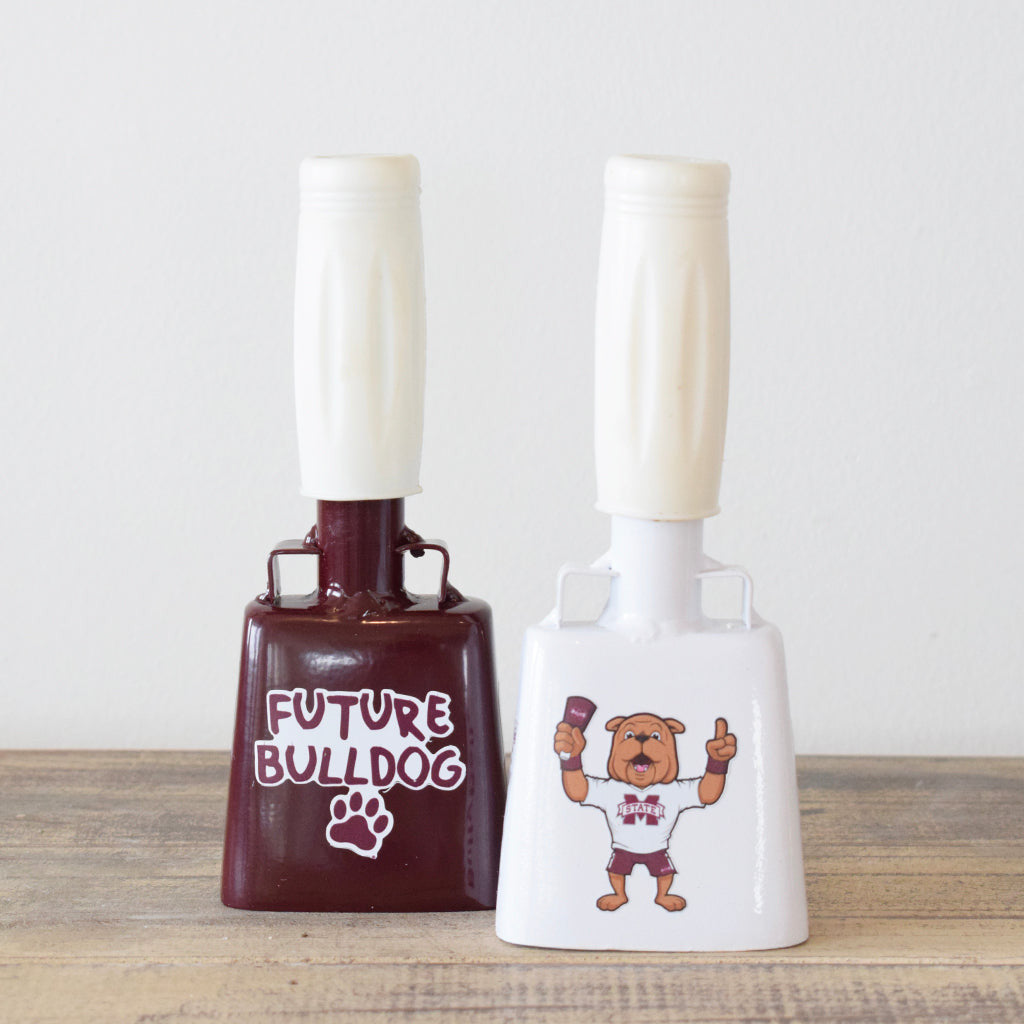 Small White Cowbell with Bully - TheMississippiGiftCompany.com