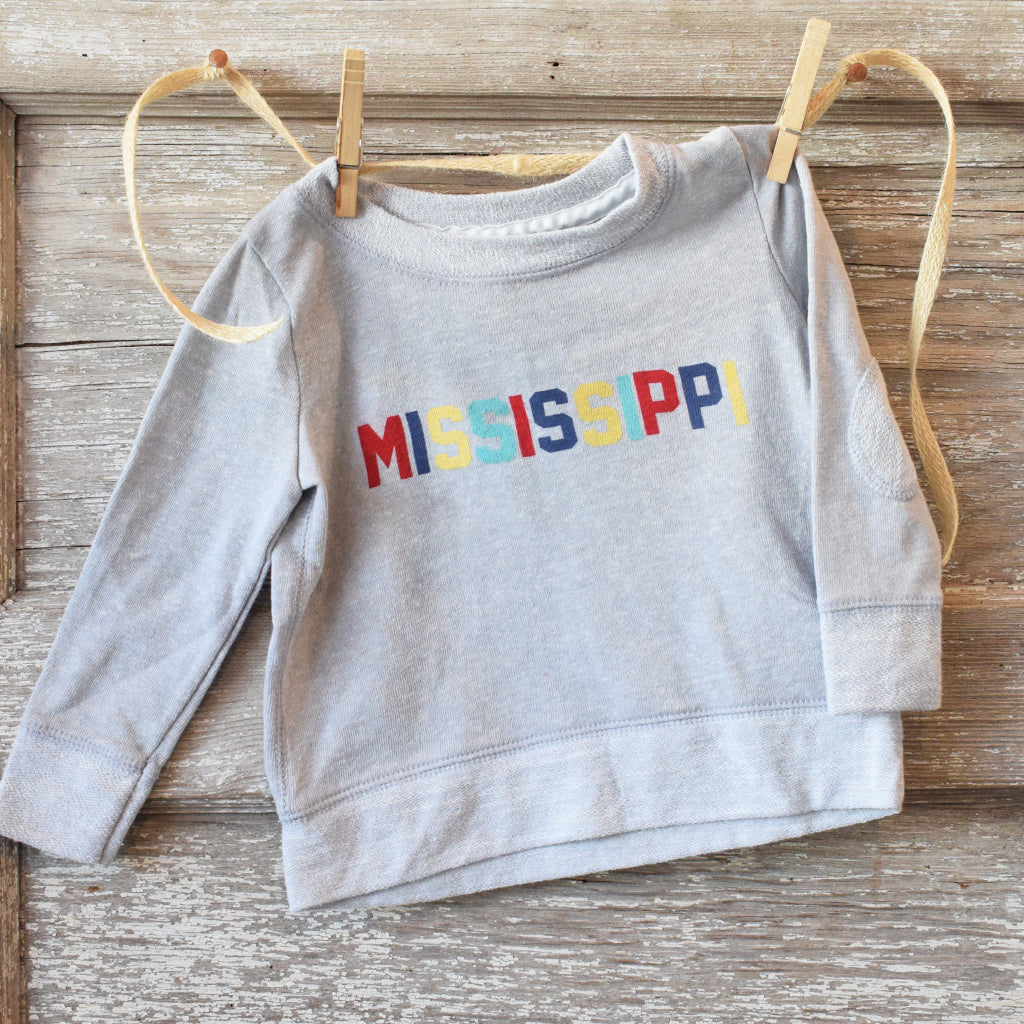 Colorful Mississippi Youth Sweatshirt - TheMississippiGiftCompany.com