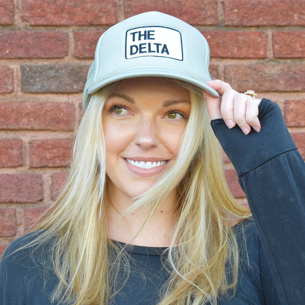 Gray The Delta Patch Hat - TheMississippiGiftCompany.com
