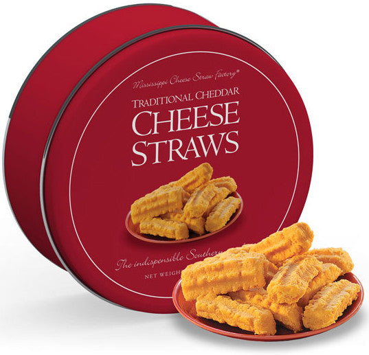 Cheddar Cheese Straws 16 oz Tin - TheMississippiGiftCompany.com