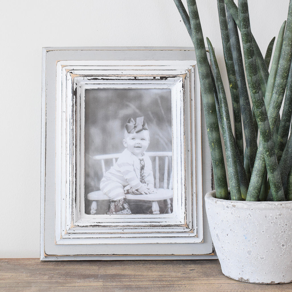 5x7 Little Lo Frame - Gray/White - TheMississippiGiftCompany.com