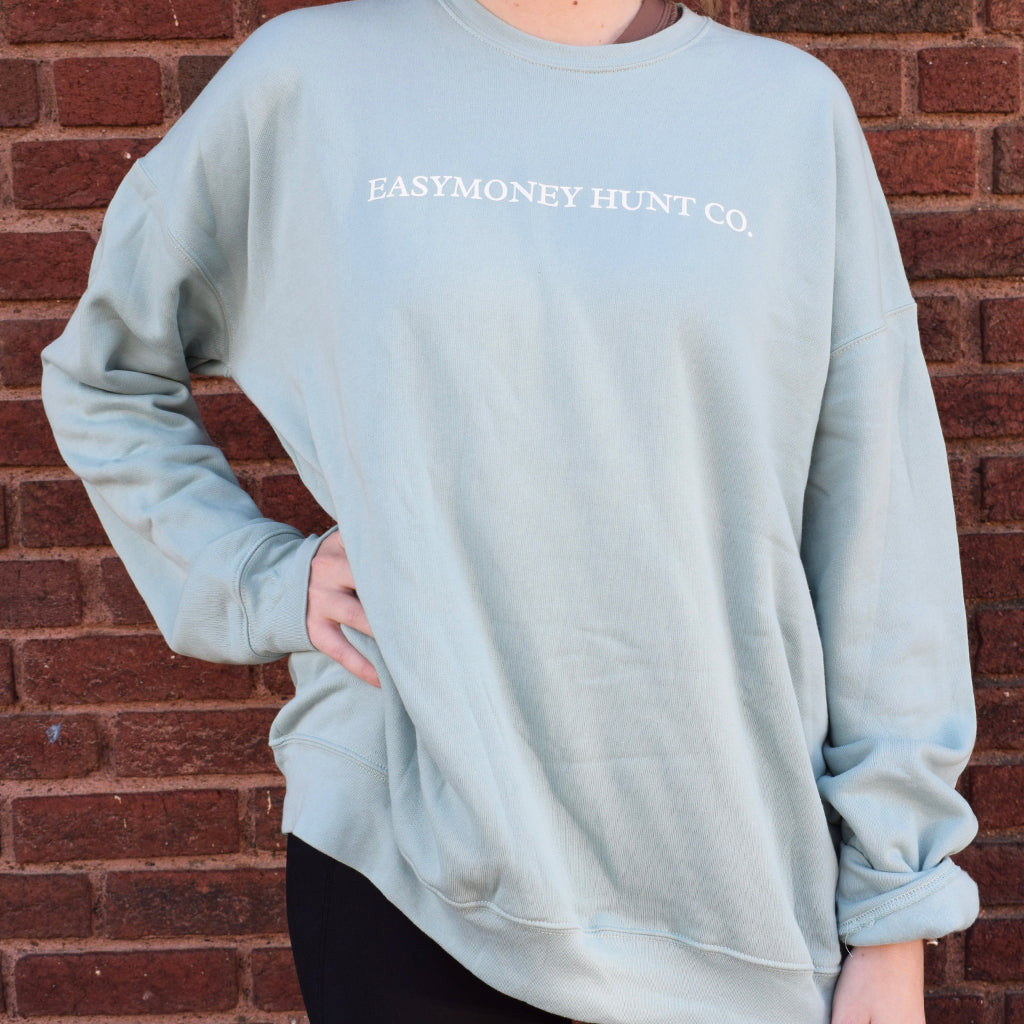 EasyMoney Hunt Co Sweatshirt-Dusty Blue - TheMississippiGiftCompany.com