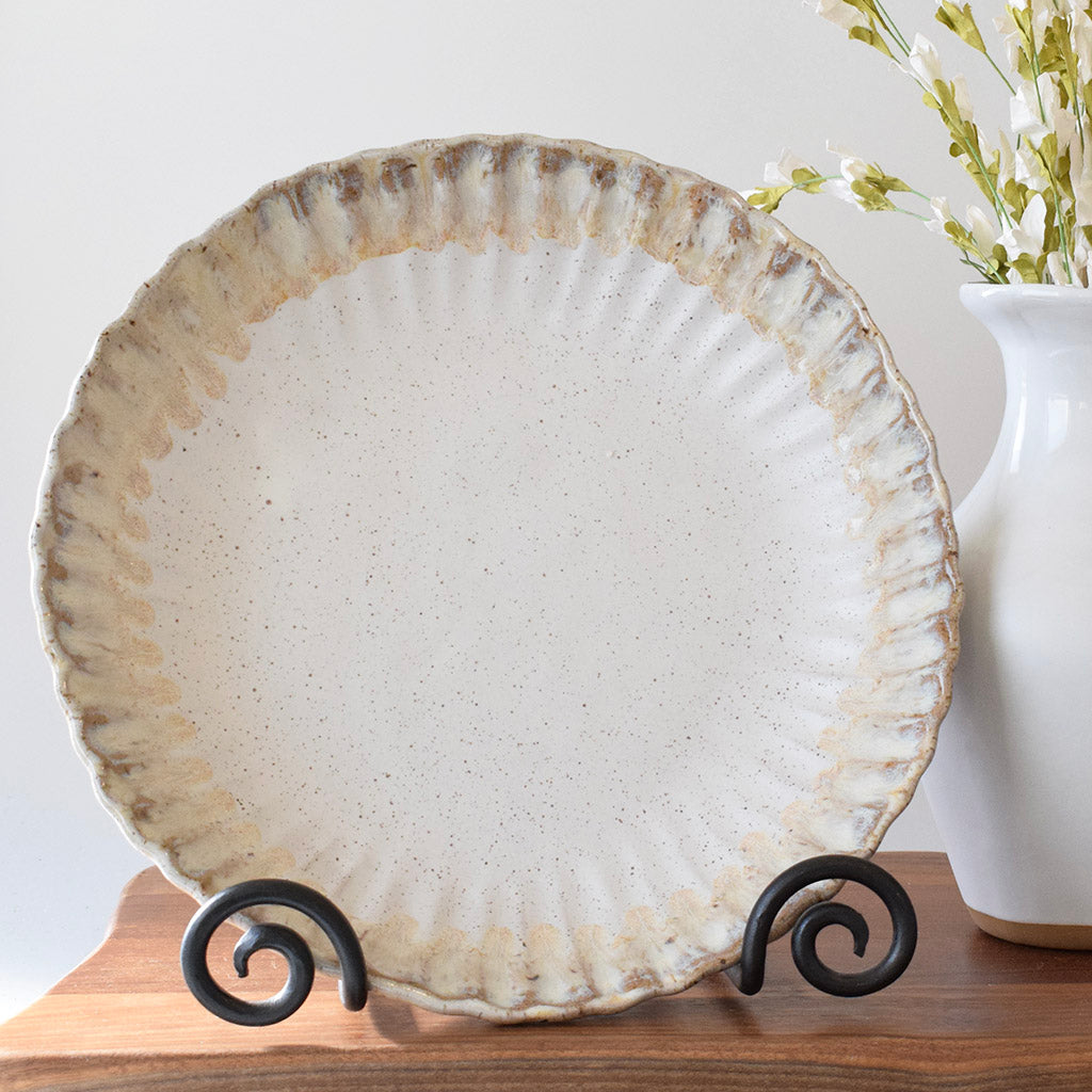Crimped Serving Bowl-Cottonwood - TheMississippiGiftCompany.com