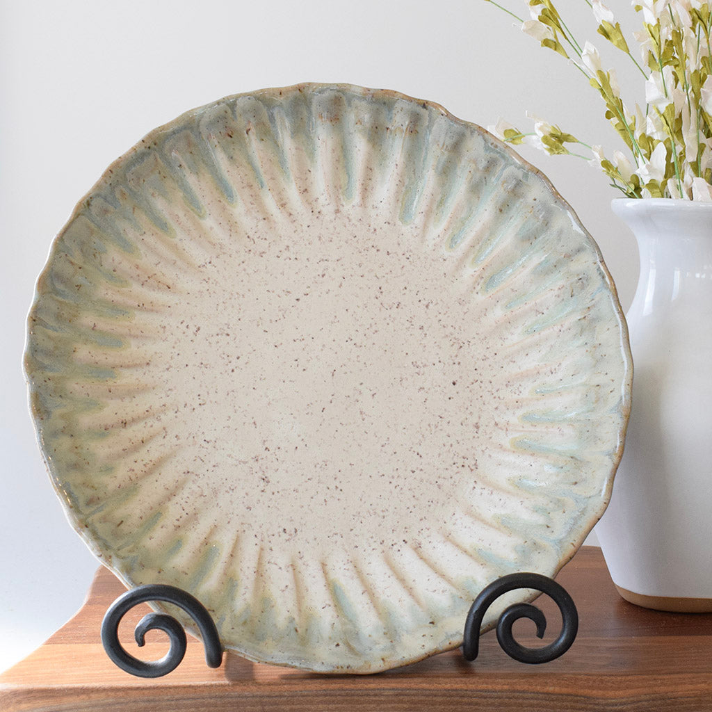 Crimped Serving Bowl-Hydrangea - TheMississippiGiftCompany.com