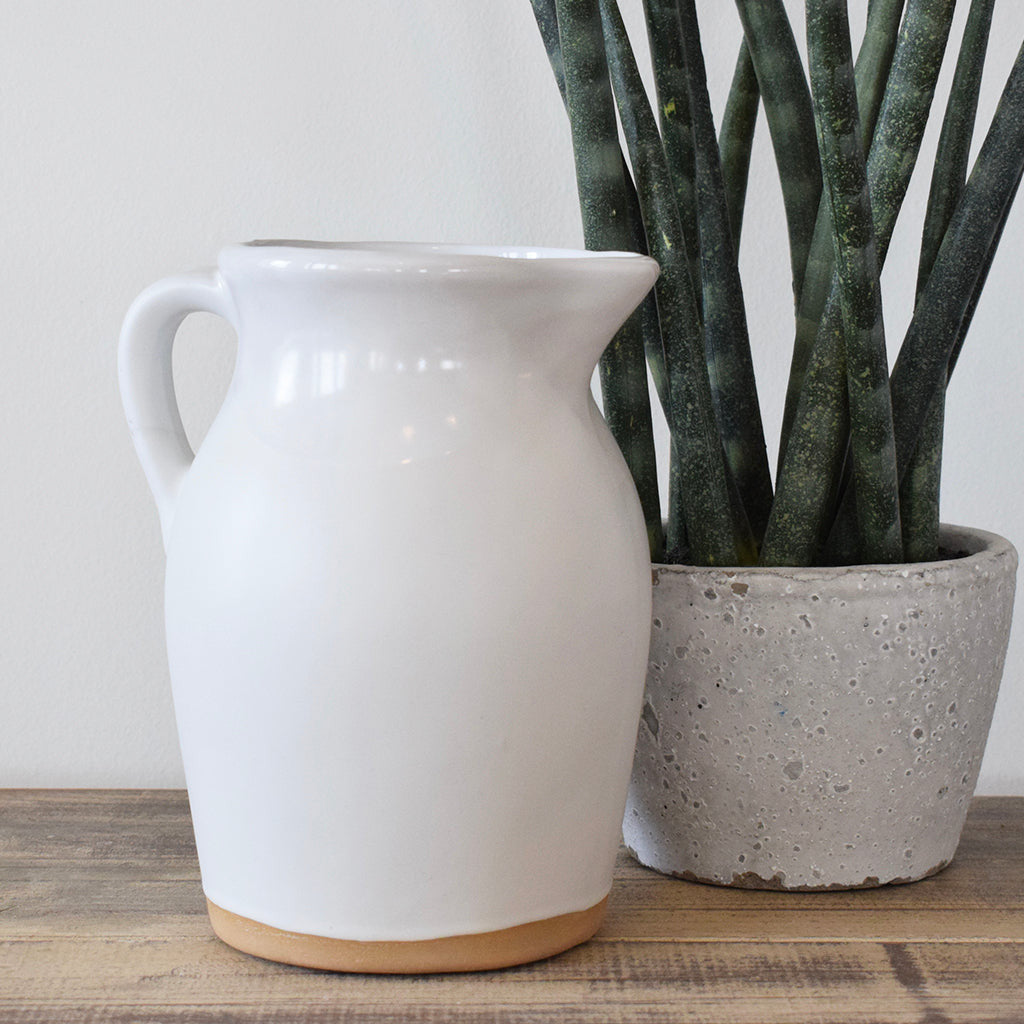 Farmhouse Pitcher Large - Simply White - TheMississippiGiftCompany.com