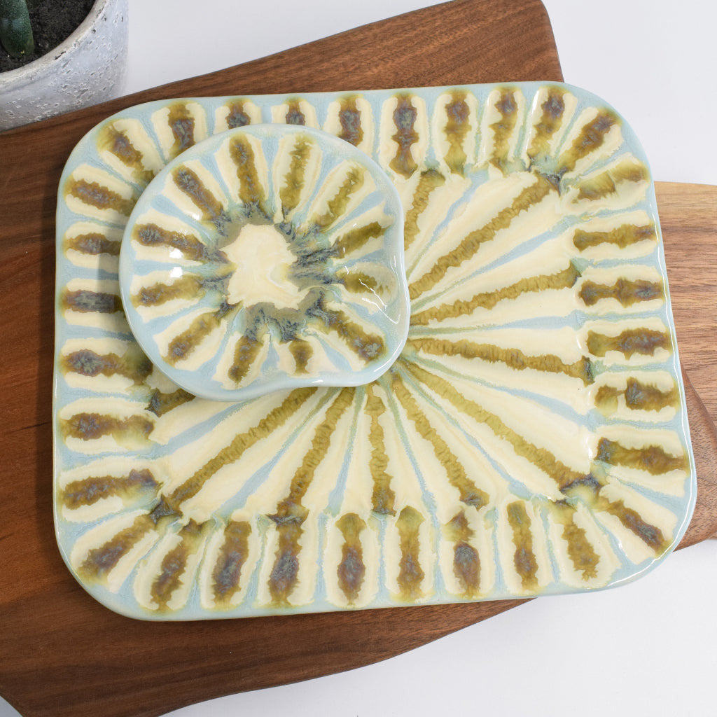 Teal Large Rectangle Plate - TheMississippiGiftCompany.com