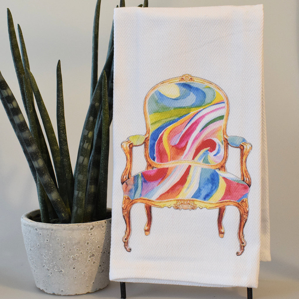 Multi Swirl Chair Hand Towel - TheMississippiGiftCompany.com