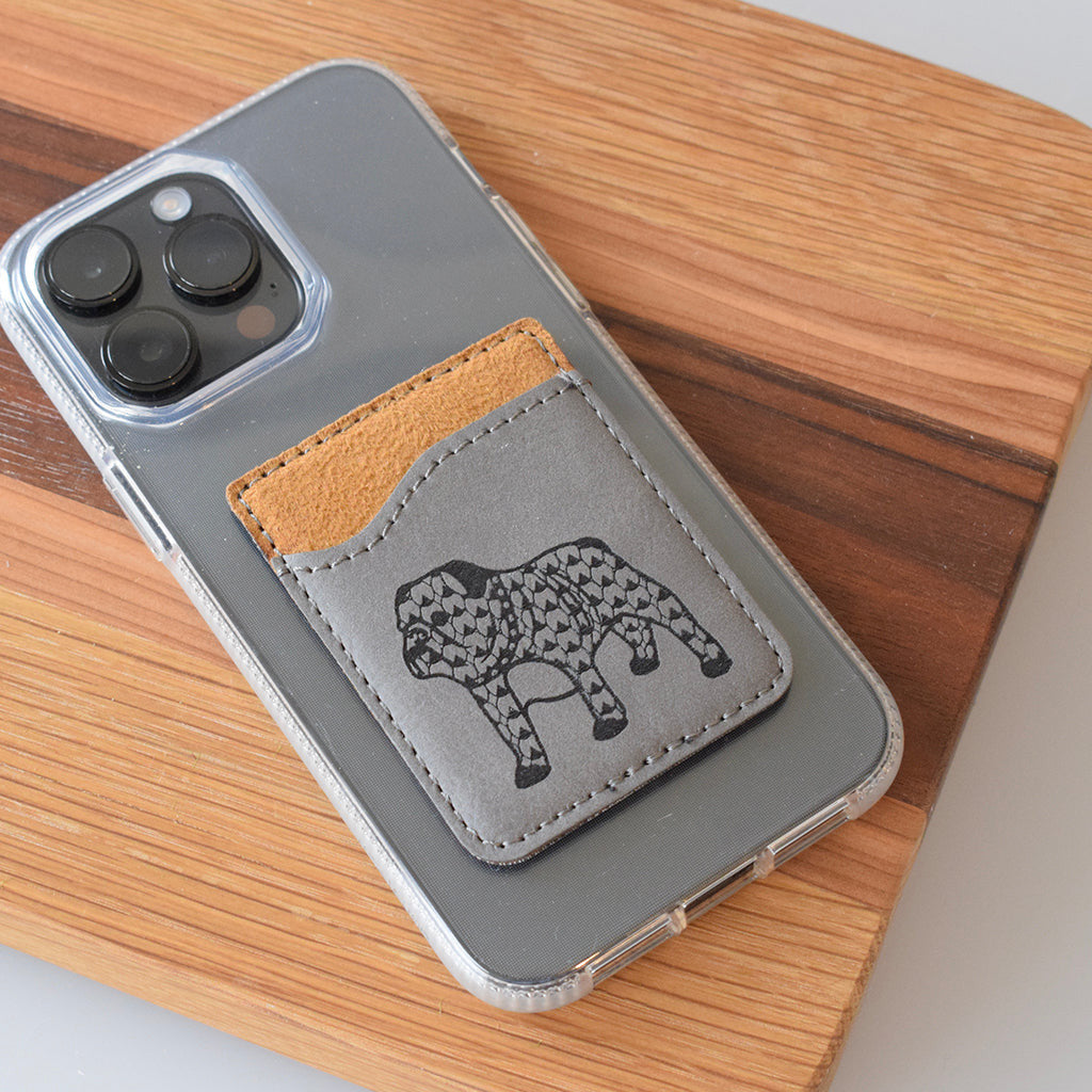 Bulldog Leather Phone Wallet - TheMississippiGiftCompany.com
