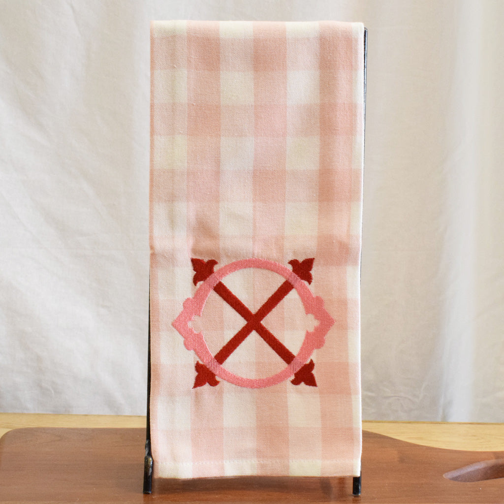 Pink Plaid XO Towel - TheMississippiGiftCompany.com