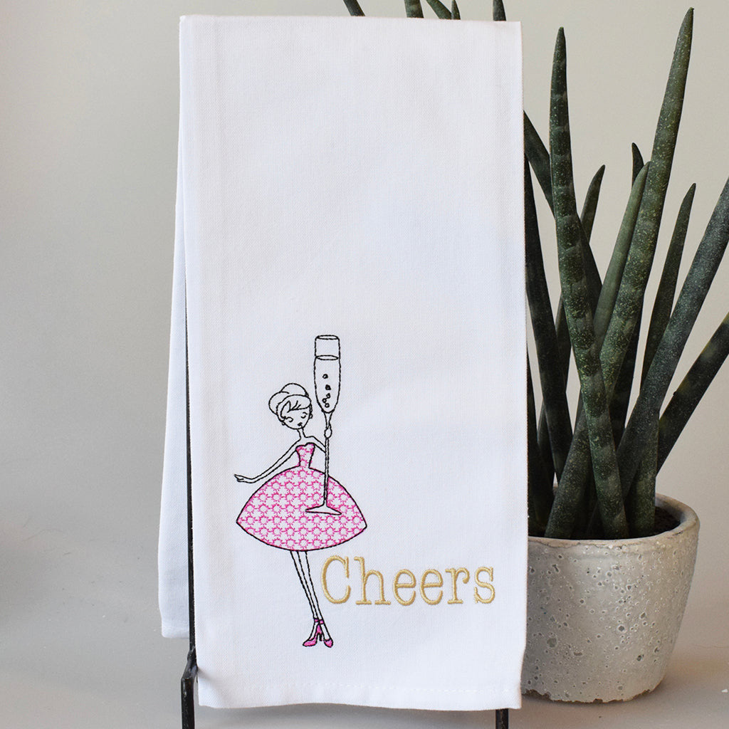 Lady with Champagne Towel - TheMississippiGiftCompany.com