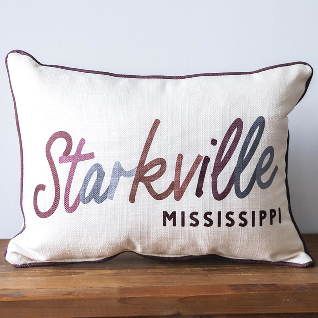 Starkville Collegiate Tones Rectangle Pillow - TheMississippiGiftCompany.com