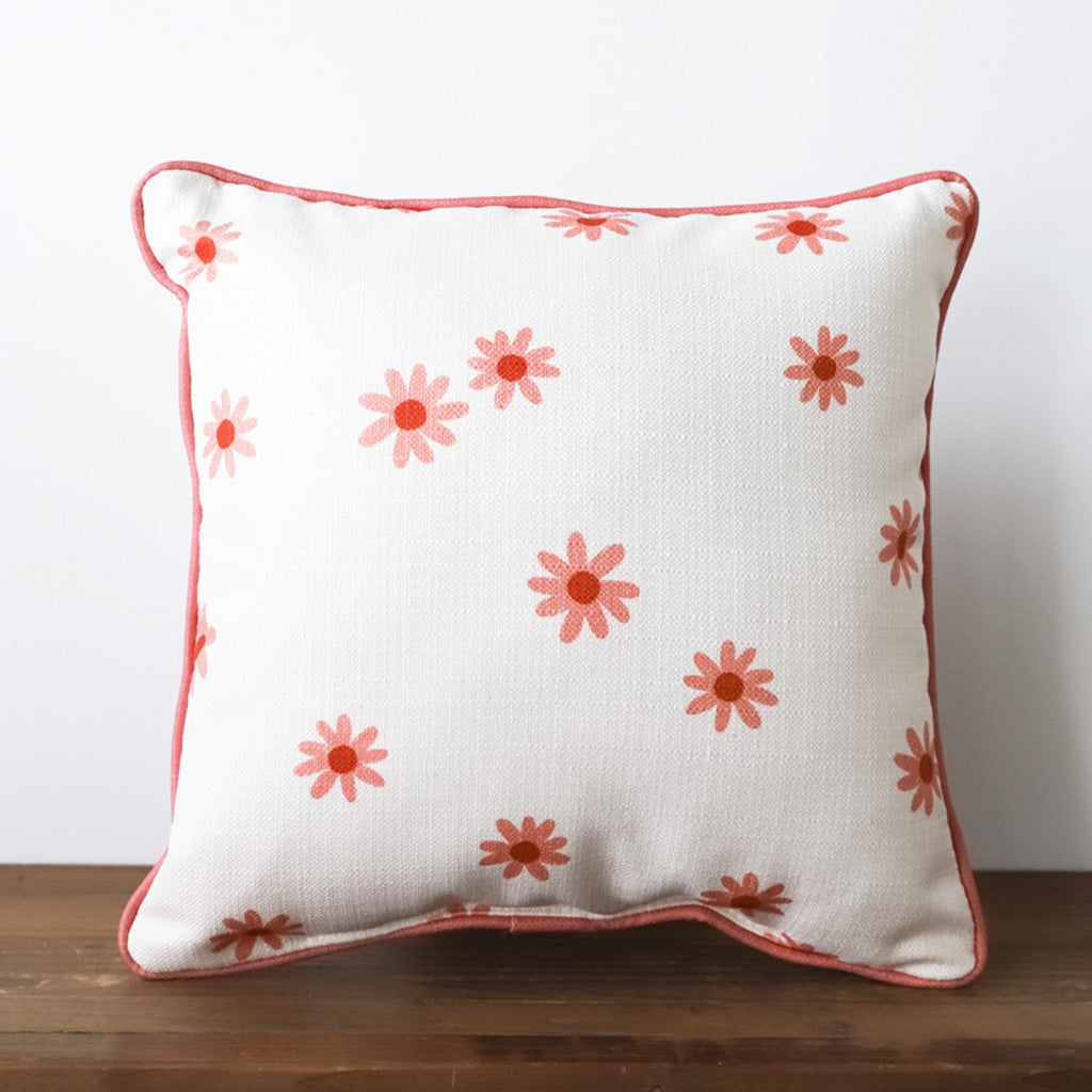 Daisy Pattern Square Pillow - TheMississippiGiftCompany.com