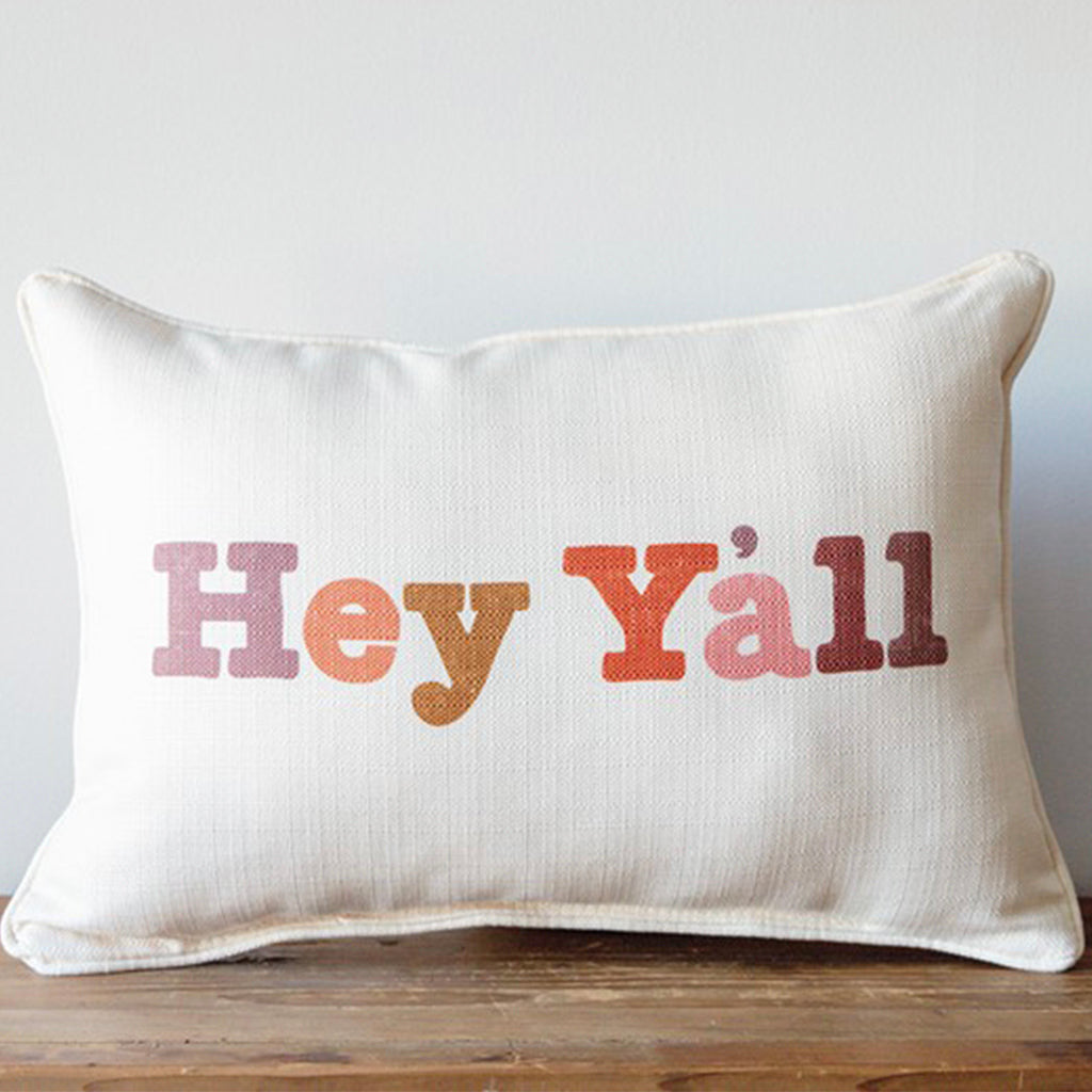 Hey Y'all Multi Rectangle Pillow - TheMississippiGiftCompany.com
