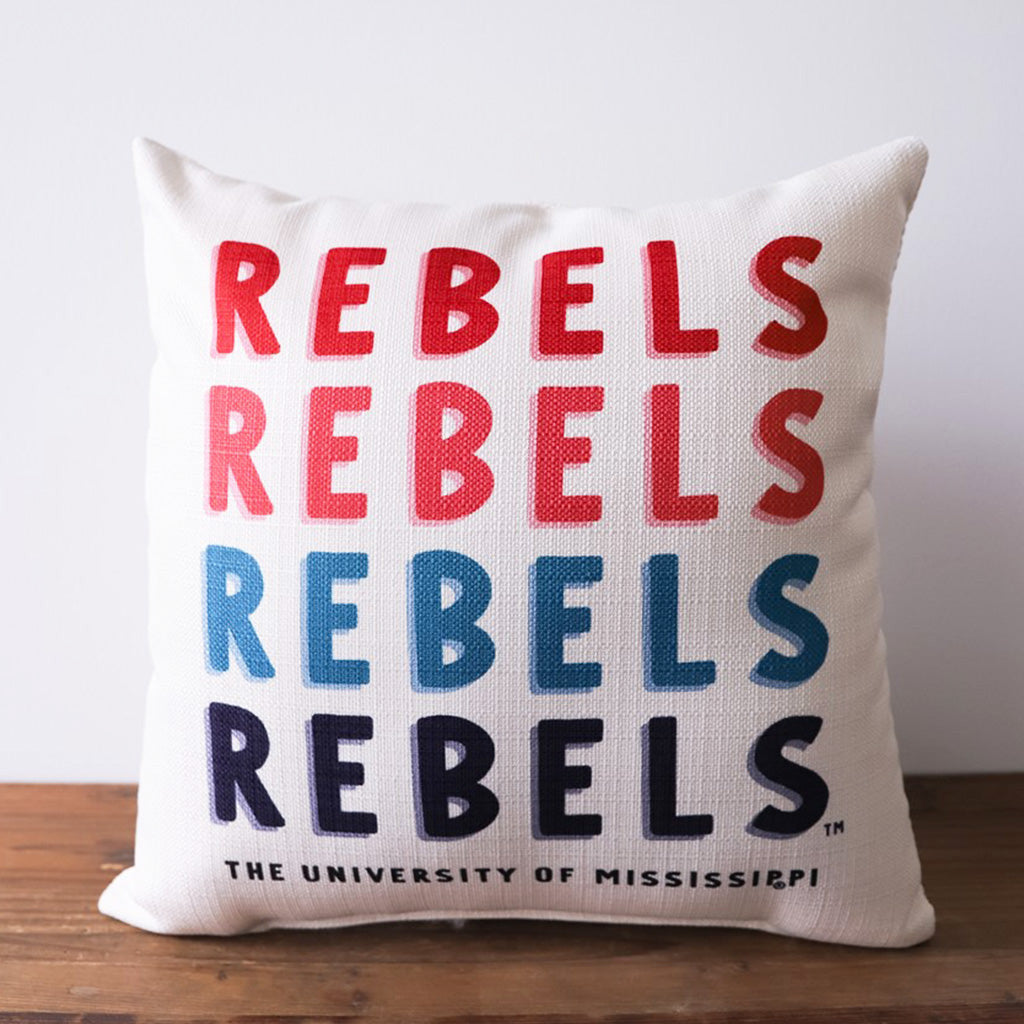 Rebels Gradient Square Pillow - TheMississippiGiftCompany.com