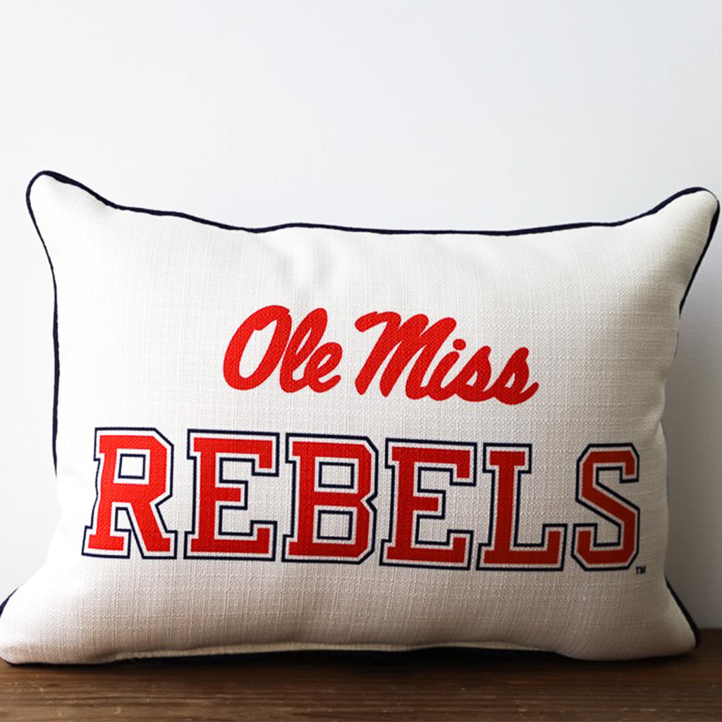 Ole Miss Rebels Athletic Rectangle Pillow - TheMississippiGiftCompany.com