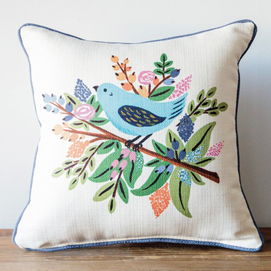 Springtime Birds Pillow - TheMississippiGiftCompany.com