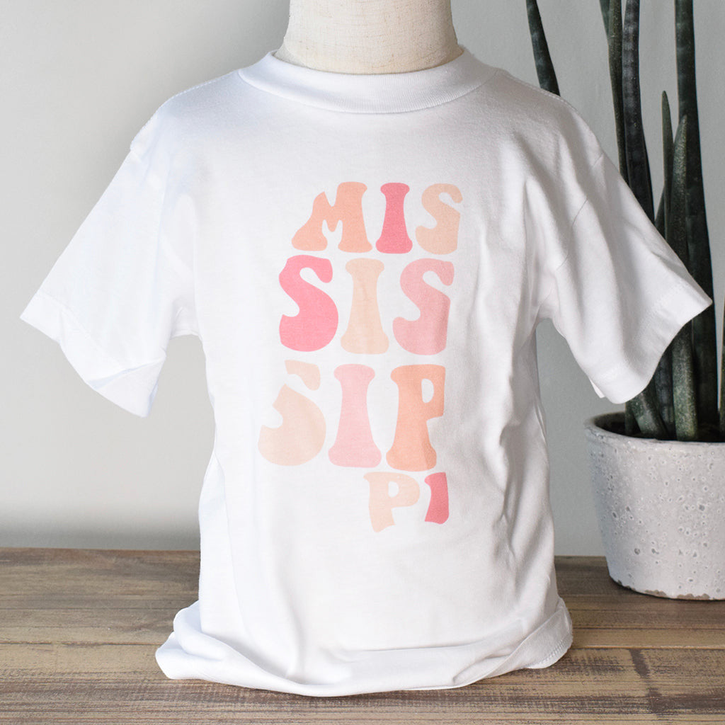 Toddler Mississippi Groovy Tee Pink - TheMississippiGiftCompany.com