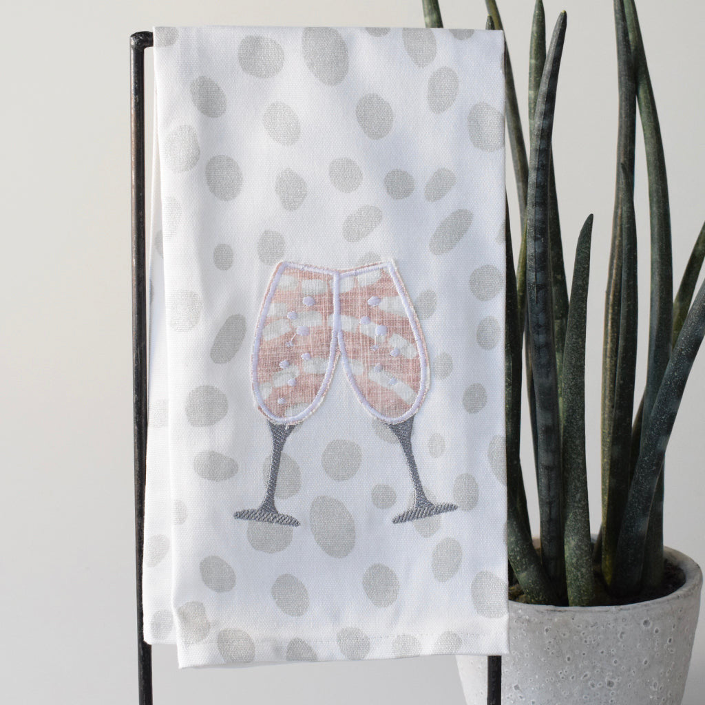Champagne Flutes Towel - TheMississippiGiftCompany.com