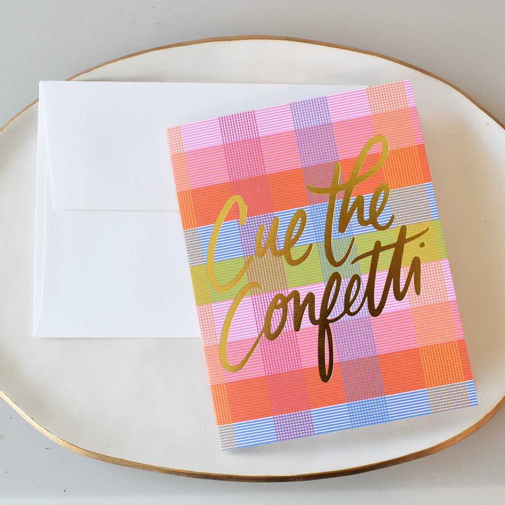 Cue The Confetti Single Card - TheMississippiGiftCompany.com