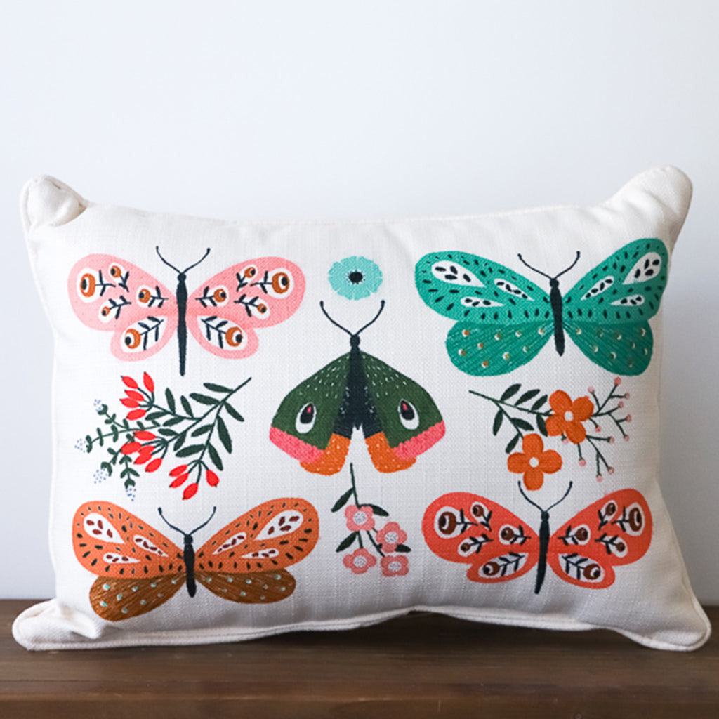 Botanical Butterfly Pillow - TheMississippiGiftCompany.com