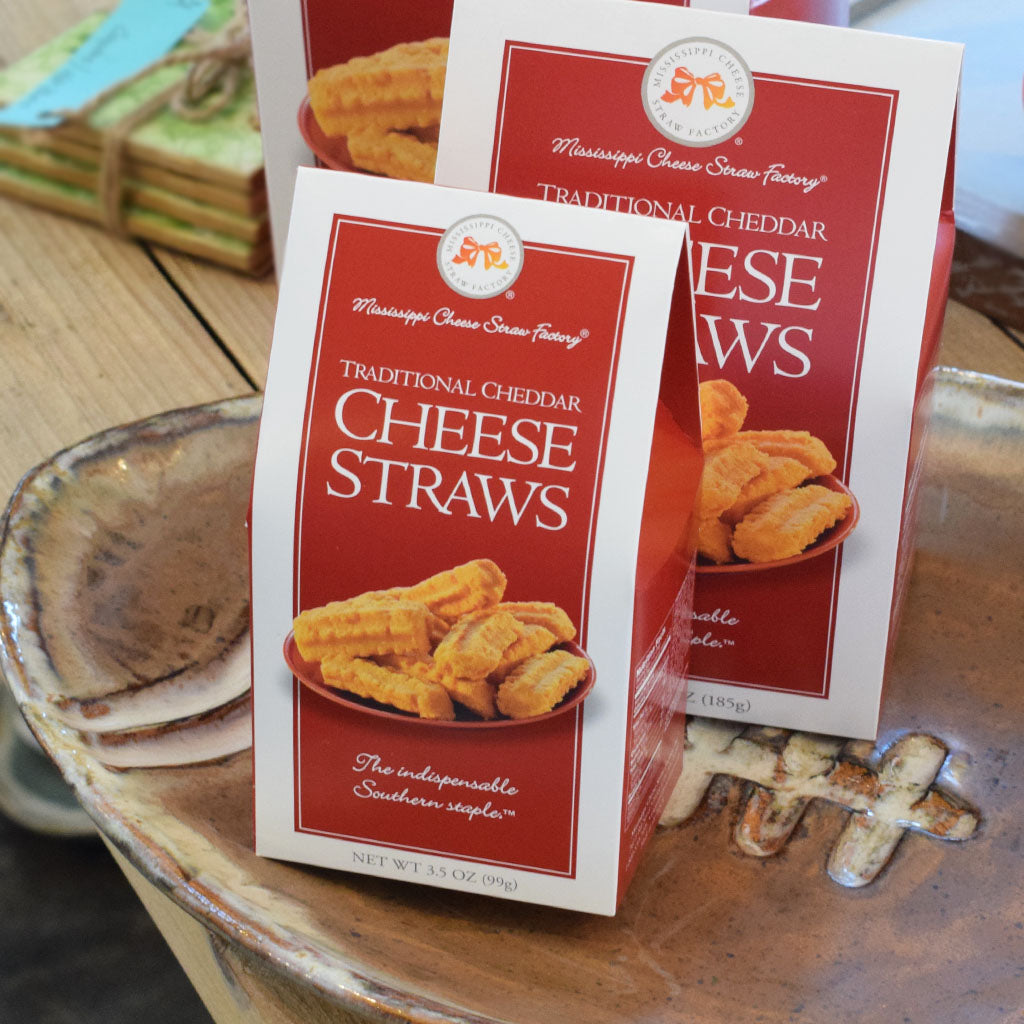 Mississippi Cheese Straws: Baked Cheddar Wafer- 3.5oz - TheMississippiGiftCompany.com