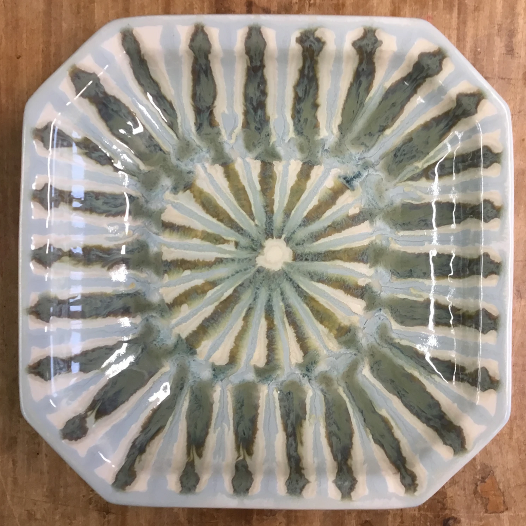 Teal Large Octagonal Bowl - TheMississippiGiftCompany.com