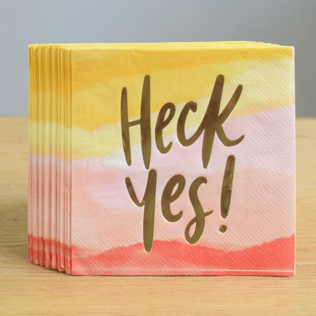 Heck Yes Beverage Napkins - TheMississippiGiftCompany.com