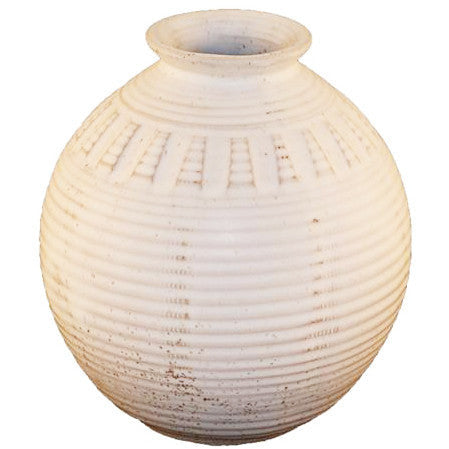 7.5" Round Ball Vase White - TheMississippiGiftCompany.com