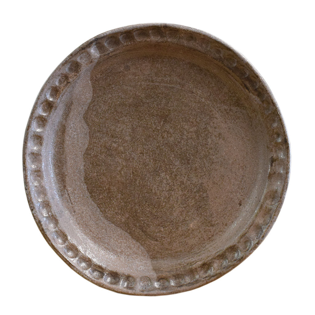 Round Thumbprint Platter Nutmeg - TheMississippiGiftCompany.com