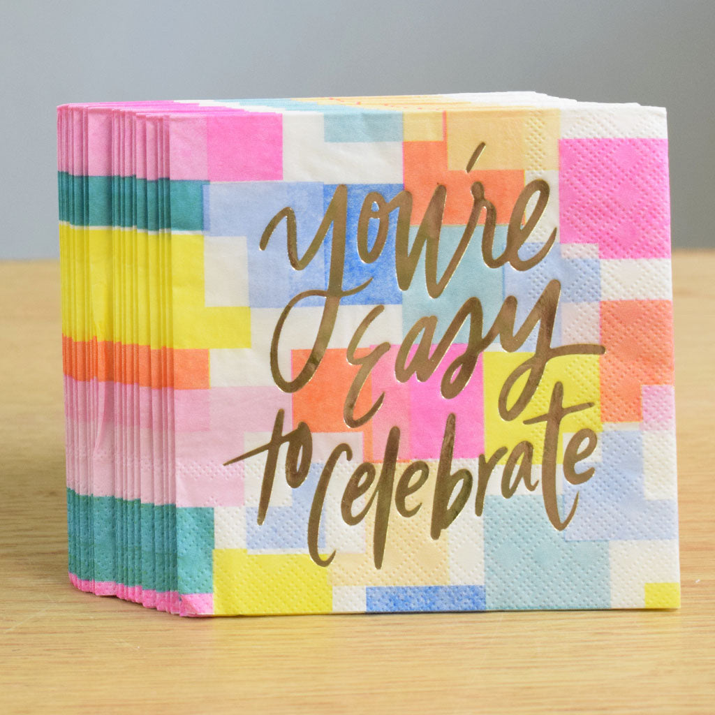Easy to Celebrate Beverage Napkins - TheMississippiGiftCompany.com
