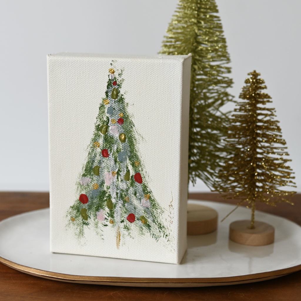 Handpainted Christmas Tree White - TheMississippiGiftCompany.com