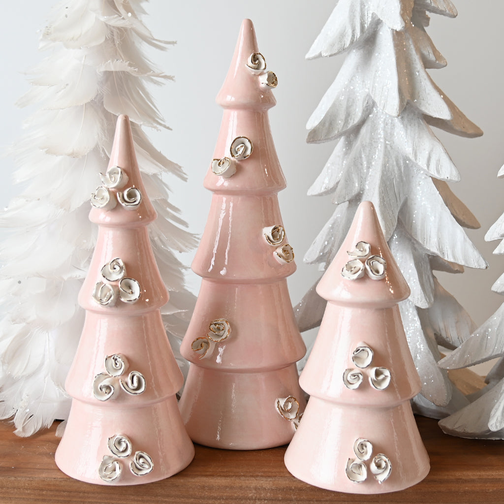 Large Floral Christmas Tree Pink - TheMississippiGiftCompany.com