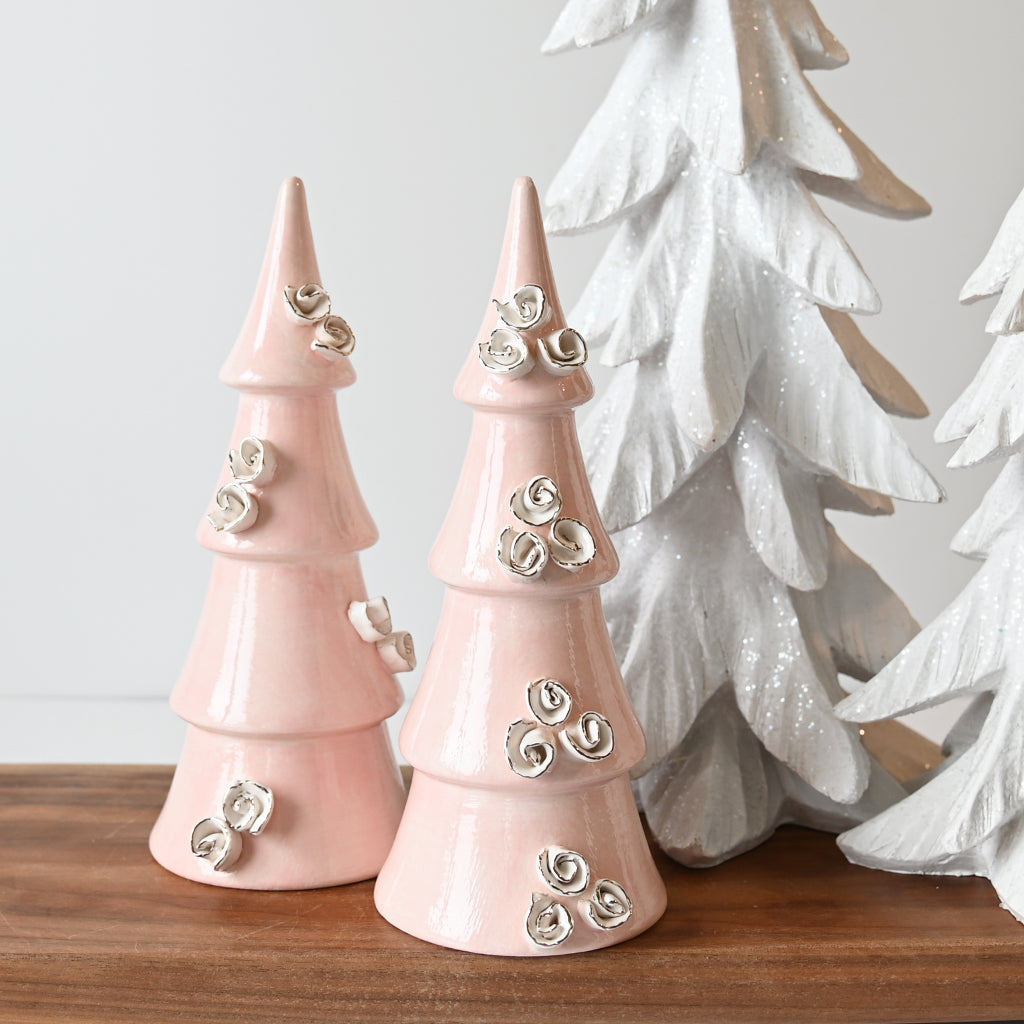 Medium Floral Christmas Tree Pink - TheMississippiGiftCompany.com