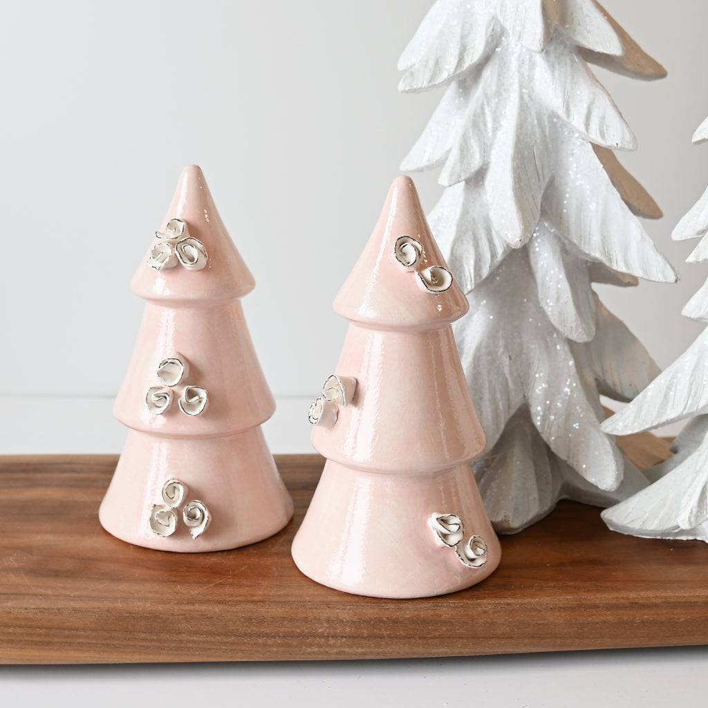 Small Floral Christmas Tree Pink - TheMississippiGiftCompany.com